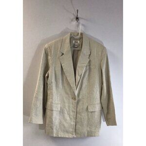 Talbots Petites Women’s 12P Cream Irish Linen Blazer Sport Coat Classic Summer